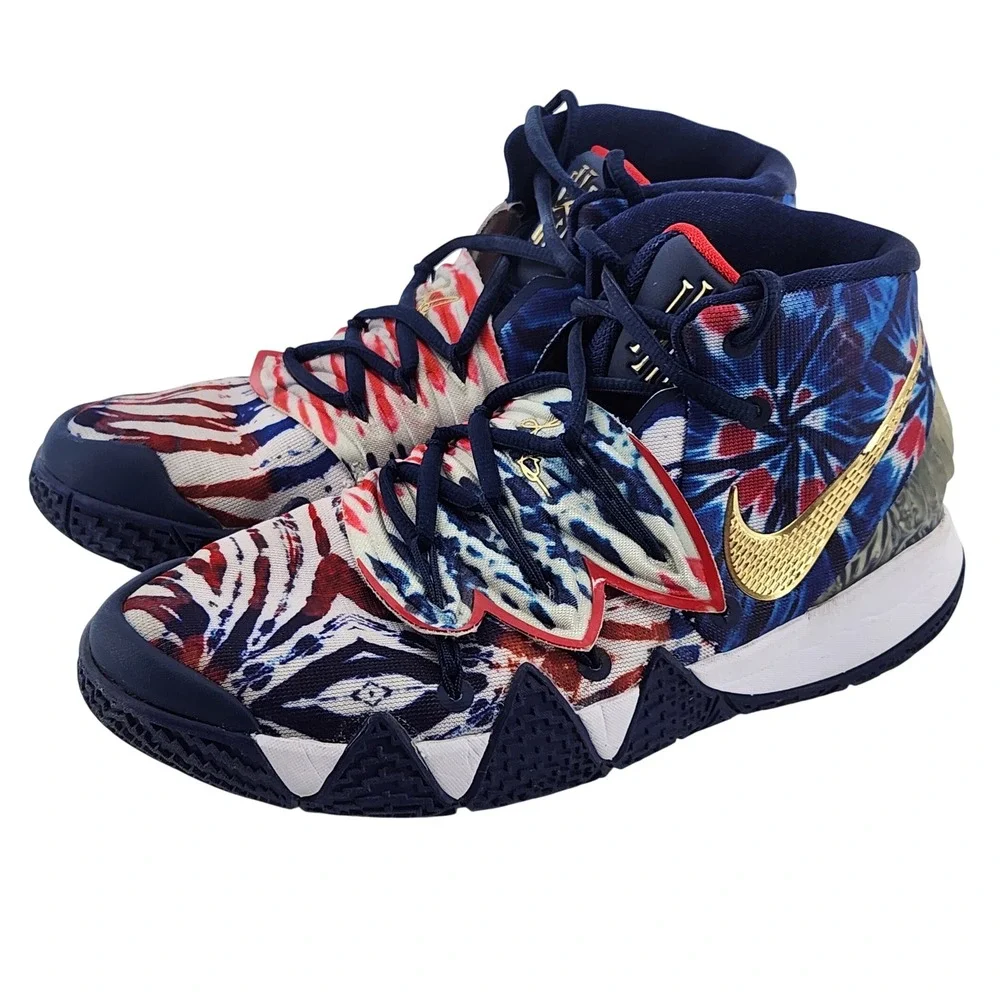 Nike Kybrid S2 Tie Dye USA Red White Blue Gold Basketball Shoes 6.5Y CV0097-400